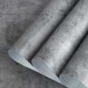 Gray Concrete Contact Paper Matte Thick Textured Grey Cement Wallpaper Peel Stick Countertop Contact Paper Removable Waterproof Adhesive Industrial Style Wall Sticker Kitchen Table Vinyl Wrap (16" x 118")