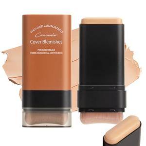 Flawless Face Foundation Stick,Korean 2-in-1 Long-wear Lightweight Contour Brighten Stick Blemish with Brush, Waterproof, Hydrating Full Coverage Dark Circles & Blemishes (02#Natural)