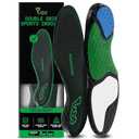 LUX Dual Grip Sports Insoles with GripArray - Easily Trimmed to Fit Any Foot Shape - Shock Absorbing Athletic Performance Sport Insoles - Shoe Inserts for Women & Men's Soccer, Running, Basketball