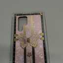 for Samsung Galaxy S25 Plus Glitter Kickstand Case, Cute 3D Bling Sparkly Butterfly Foldable Stand Elegant Floral Marble Mirror Shockproof Women Girls Protective Case for Galaxy S25 Plus,Pink