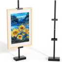 Tabletop Picture Frame Stand, Adjustable for Frames Up to 29" H, Frame Holder Stand Table Easels for Display, Metal Standing Easel Display Stand for Picture Frames, Artwork, Canvas (Black)