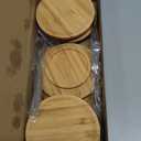 ZYNERY 6 Pcs Wine Glass Charcuterie Topper, Wine Glass Topper Charcuterie Plate, Mini Charcuterie Boards Wine Glass Covers, Bamboo Coasters with 6 Fruit Forks for Family Gatherings Party