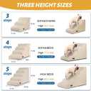 Aodisman 4-Step Dog Stairs and Ramp for Beds or Couches,Non-Slip Sturdy Pet Steps for Small Dogs and Cats,17.4" H,Beige