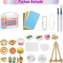 HICFRWE Magic 3D Foam Texture Painting Kit 56 Pcs Puffy Painting Kit Included 12 Colors Acrylic Maker Pen, 2 Water Brush Pen, 3D Drawing Magic Canvas Sponge, Christmas Stocking Stuffers Gifts