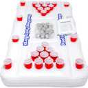 GoPong Original Pool Party Barge Floating Beer Pong Table with Cooler and Cup Holders