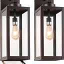 20" Large Dusk to Dawn Outdoor Wall Lantern with Closed Bottom - Oil Rubbed Bronze Outdoor Porch Lantern Wall Mounted, Waterproof Modern Outside Wall Sconce Coach Lamp for House, E26, 2 Packs, 2 Packs-20IN