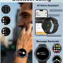 Smart Watches for Men with Flashlight(Answer/Make Calls),1,43" AMOLED Military Rugged Tactical Smartwatch,5ATM Waterproof/Heart Rate Monitor/Fitness Tracker for iOS Android,3-Bead (Large)