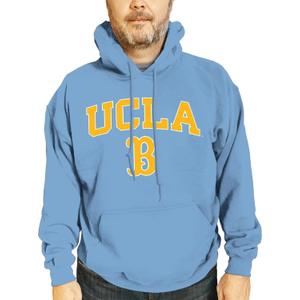 Campus Colors Long Sleeves NCAA Adult Arch & Logo Gameday Unisex Hooded Sweatshirt (Large, Light Blue)