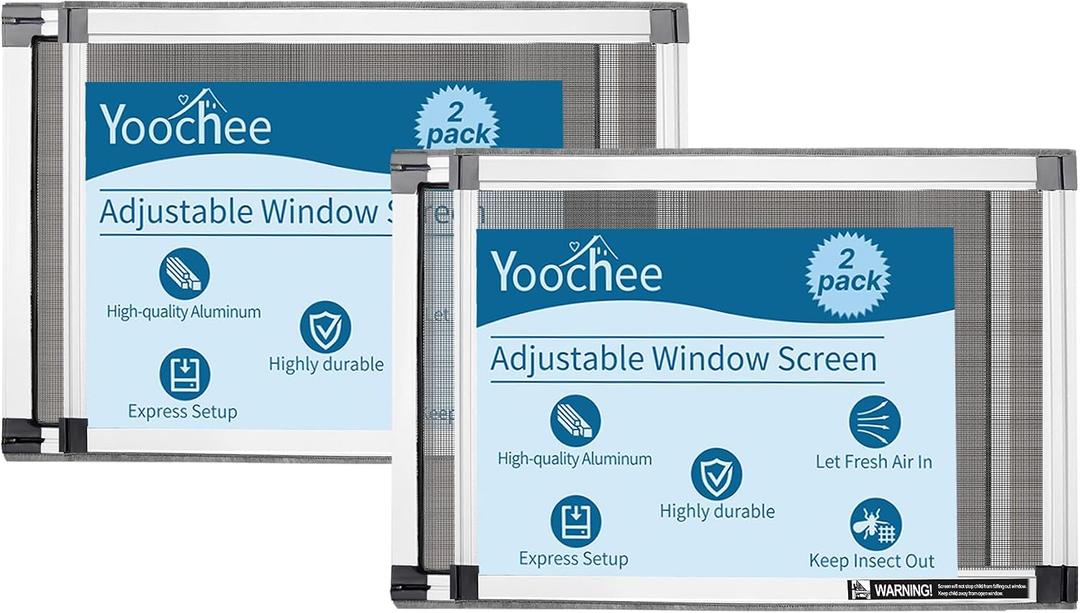 Expandable Window Screen, 2 Pack Adjustable Window Screen (10" H x 14.3" - 25" W) - Extra Small Replacement Window Screens with Frame, Durable Replacement Screen for Window, 2 Packs10" H x 14.3" - 25" W