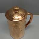 100% Pure Copper Pitcher 50.72 Oz / 1500 ml With 2 Tumblers | Drinking Water Hammered Pitcher With Glasses | Copper Jug Set With Lid & Cups | Handle Water Bottle | Ayurveda Health Benefits