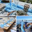 6 Pack Baby Blue Cheesecloth Table Runner 35x120 Inch Gauze Rustic Boho Table Runner 10FT Cheese Cloth for Spring Wedding Decor Birthday Party Bridal Baby Shower Table Decoration