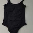 One Piece Swimsuit Ruffled Teen Girl  Black 18W