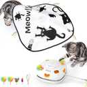 ORSDA Cat Toys for Indoor Cats, 4 in 1 Interactive Automatic Kitten Adult Cat Toy Whack a Mole, Hide and Seek, Moving Magic Wand & Chase Teaser, Rechargeable Touch/Timer Motion& Night DND Mode