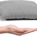 Pipsqueak Small Pillow - Mini 11 x 7 inches - Tiny Pillow for Travel, Dogs, Toddlers, Kids, Lumbar, Knees and Neck - Gray