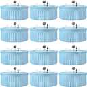 GALLETY 12 Pack Bulk Baby Blue Round Tablecloths for 5ft Tables, 120 inch Fitted Spandex Table Cloth with Skirt, Wrinkle Free Wholesale Table Covers for Large Events, Weddings Reception, Banquets, 60inch