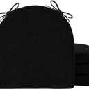 IPYNBAP Chair Cushions for Dining Chairs, Kitchen Chair Cushions, 16'' x 16'' x 2'', Non Slip Indoor Seat Cushions, Chair Pads for Dining Chairs with Ties & Removable Cover, Set of 4, Black