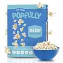 POPFULLY Sea Salt Popcorn Fully Pops, Sharing Bags, Simple Flavor, Big Pop, Micro Popcorn Bags, 3-Pack (EXP 12/23/26)