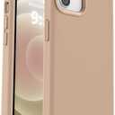 Vooii Compatible with iPhone 12 Case/iPhone 12 Pro Case, Liquid Silicone Upgrade [Soft Anti-Scratch Microfiber Lining] [Shockproof Drop Protection] Phone Case 6.1 inch - Light Brown