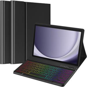 TaIYanG Backlit Keyboard Case for Samsung Galaxy Tab A9 Plus 11 Inch 2023 Model (SM-X210/X216/X218), Slim Lightweight Stand Cover with Magnetically Detachable Wireless Bluetooth Keyboard, Black