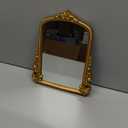 97 Decor Gold Vintage Wall Mirror - Small Gold Mirror for Tabletop and Wall Hanging, Antique Arch Frames for Desk, Small Decorative Mirrors Frame for Home Bedroom, Makeup Room Decor (11.8x9.6 Inch)