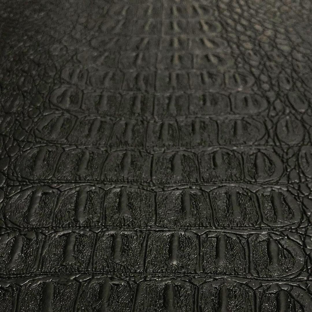 Alligator Fabric, Soft Textured Crocodile Vinyl Faux Leather, Gator Skin Embossed Upholstery DIY Craft and Clips Pleather Sheets  Individual 1 Yard Cut 36x54 (Black)