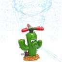 HeySplash Water Sprinkler Toy, 360 Rotation Kids Sprinkler, Sprinkler Toy with 2 Fixed Hose Clamps, Sprinkler for Kids Outdoor Play, Splashing Fun for Backyard Lawn, Attaches to Garden Hose, Cactus