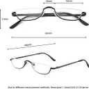 Half Frame Reading Glasses, Half Metal Moon Readers for Women Men 2.00