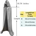 LHJ Unisex Full Length Hooded Robe Cloak Long Velvet Cape Cosplay Costume