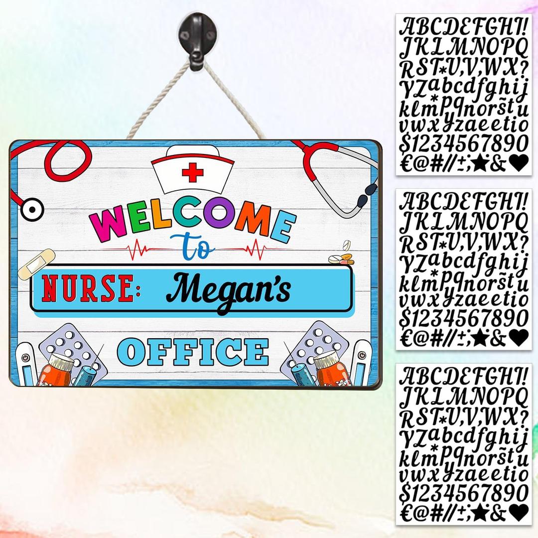 Welcome to the Nurse’s Office Sign – 12"x8" Hanging Wooden Plaque for School or Clinic – Rustic Nurse Wall Decor, Personalized Door Sign for Health Room, Pediatric or Medical Office