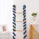MARTINE MALL Flower Garland Rose Vines, 8 Strands 66Ft Flowers Vines for Bedroom, Rose Flower Garland Decoration, Sapphire Rose Floral Garland for Room Table Birthday Wedding Party Garden Wall Decor