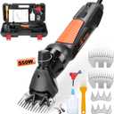 XIIW Sheep Shears 550W, Professional Electric Sheep Clippers, 6 Speeds Farm Livestock Grooming Kit with 2 Sets of Blades, Heavy Duty Goat Clippers for Goats Sheep Cattle Thick Hair Dog Horse Animals