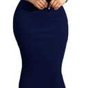 sexycherry Elegant Cocktail Dresses for Women Off Shoulder Dark Blue Cocktail Floor Length Prom Long Dress with Zipper for Evening Party(X-Large)