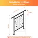 Adjustable Unique Design Handrails for Outdoor Steps, Black