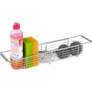 YQh Retractable Sink Drain Rack, 304stainless Steel Expandable Sink Storage Rack, Adjustabl Kitchen Sponge Drying Rack, soap Rack, Breathable Drainage (Adjustable Length 14in-18in)