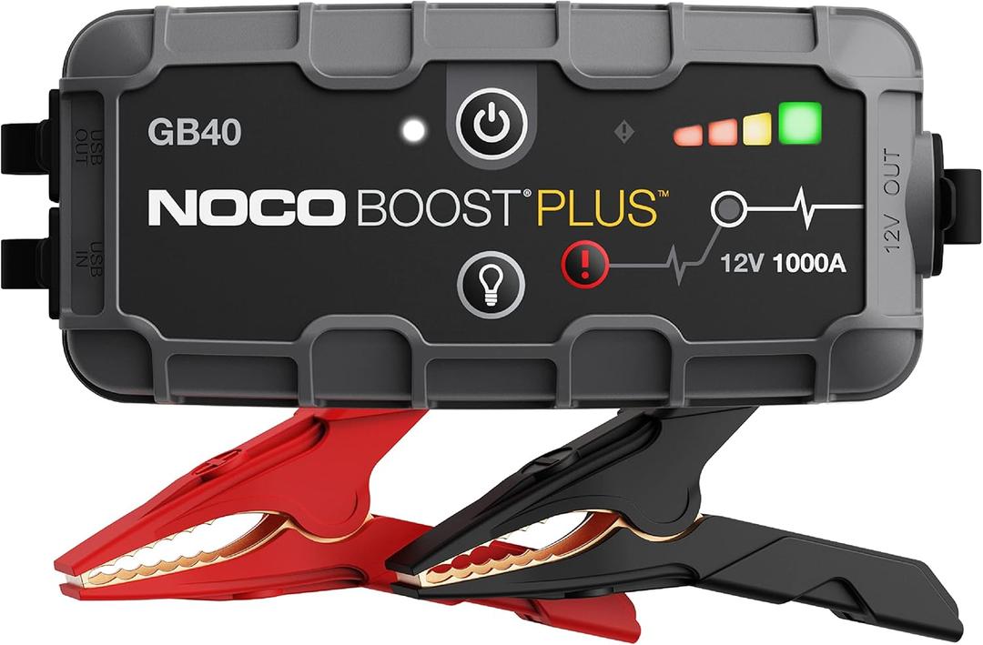 NOCO Boost GB40: 1000A UltraSafe Jump Starter  12V Lithium Battery Booster Pack, Portable Jump Box, Power Bank & Jumper Cables - for 6.0L Gas and 3.0L Diesel Engines