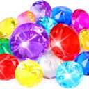 MARFOREVER 15Pcs Large Diving Gem Pool Toys - 2 Extra Big 60mm Diamond and 13 Colorful 40mm Big Acrylic Diamond Pool Gem Set Summer Swimming Party Favors Underwater Gem Diving Toy for Boys and Girls