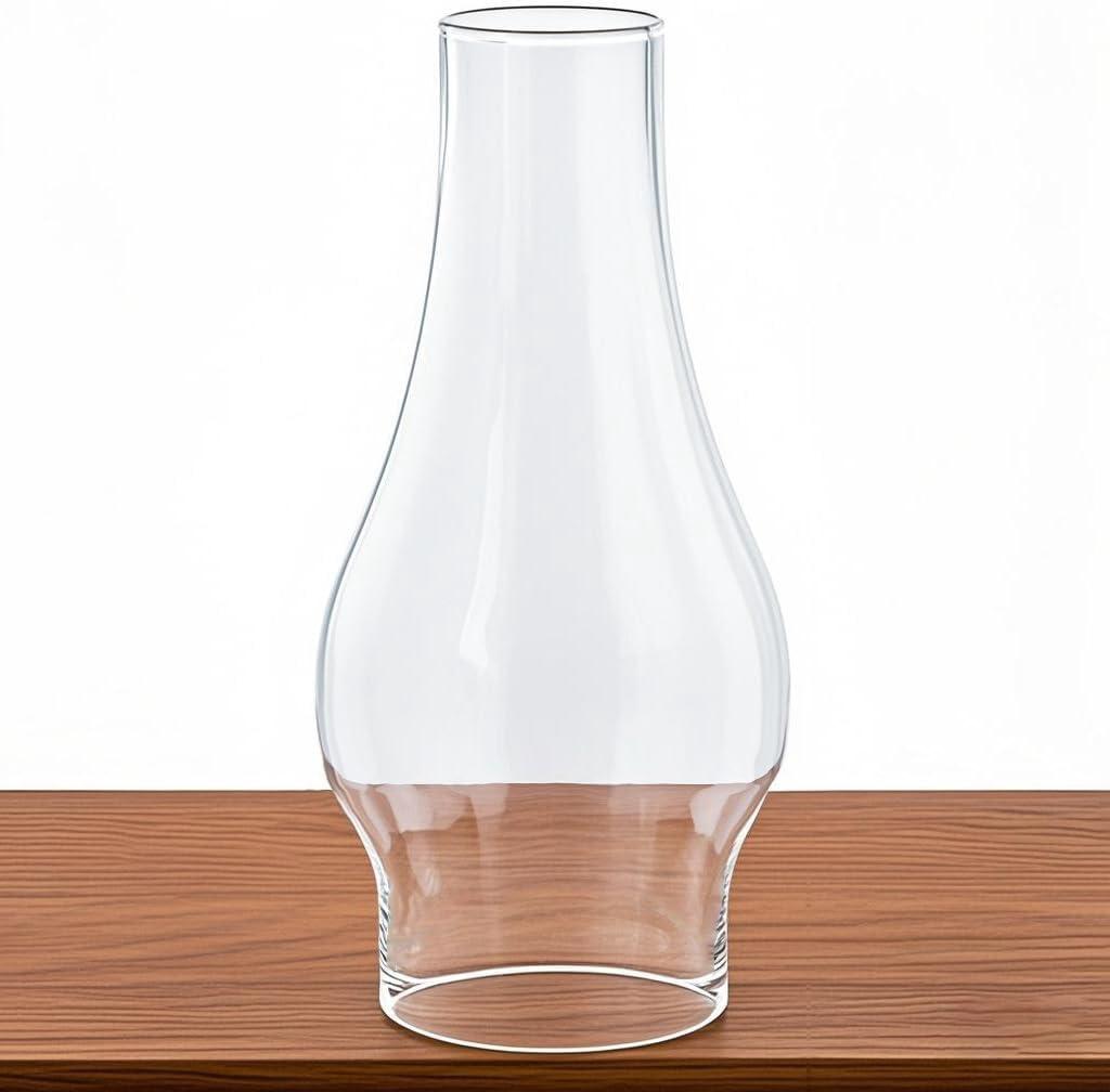 JIAOGEPENGYOU Oil Lamp Chimney Replacement,3 Inch Fitter x 8.3 Inch Tall Kerosene Lamp Globe,Clear Glass Light Globe,Hurricane Lamps Globes Shade Cover,Glass Chimney for Oil Lamps for Indoor Use