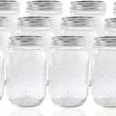Ball Glass Mason Jar with Lid and Band, Regular Mouth, 12 Jars
