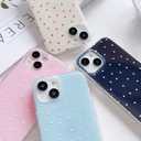 SZXYCZL Compatible with iPhone 13/iPhone 14 Case, Cute Simple Heart Pattern for Women Aesthetic Kawaii Slim Soft PC + TPU Transparent Case-Pink