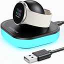 Charger Stand for Samsung Galaxy Watch Charger, Magnetic Nightstand Mode Charging Stand with Light & USB Cable for Watch 8/8 Classic/Ultra (2025)/Ultra/7/6/6 Classic/5/5 Pro/4/4 Classic/3/Active/FE