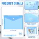 4.5 x 6 Inch Clear Plastic Envelopes with Snap Closure,Blue