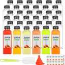 36pcs 16oz Plastic bottles with lids, juice bottles with caps, Reusable containers and Clear beverage for milk, Smoothies, juice