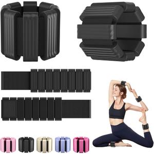 Pilates Wrist and Ankle Weights for Women - Adjustable Weighted Bangles for Men, 2 lbs Weighted Arm Bands Foot Leg Weights for Walking, Yoga, Training, Exercise, Running, Set of 2 (1LB Each) (Black)