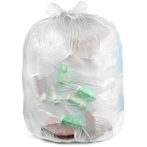 Ultrasac 45 Gallon 3.0 MIL Clear Heavy Duty Contractor Bags with Handtie - 33" x 48" - Pack of 20 - for Construction, Commercial, & Industrial