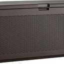 Rubbermaid Extra Large Resin Outdoor Storage Deck Box (134 Gal), Weather Resistant, Brown, Deck Organization for Home/Backyard/Pool Chemicals/Toys/Garden Tools/Porch/Patio Cushions