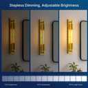 FLSNT Gold Wall Sconce, Dimmable Bathroom Vanity Light with 2700K Soft White LED, Modern Bathroom Lighting for Mirror, Bedroom Sconce, Hallway & Living Room Lamp