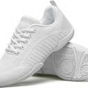 BAXINIER Girls White Cheerleading Shoes Lightweight, Breathable, Flexible, Tumbling, Dancing, Training Tennis, Walking, Youth Cheer Competition SneakersSize 36