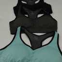 Double Couple Women Racerback Sports Bras for Women High Impact Workout Yoga Gym Fitness Bra (3X-Large, Black+Blue+Grey)