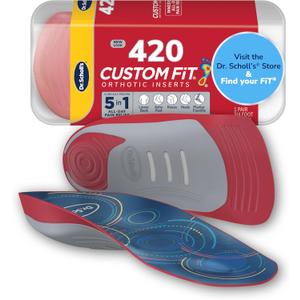 Dr. Scholls Custom Fit Orthotics 3/4 Length Inserts CF 420, 5-in-1 All-Day Pain Relief for Feet, Lower Back, Knees, Heel & Plantar Fasciitis, Arch Support Shoe Insoles for Men Women, FSA HSA Eligible