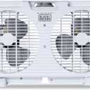 BLACK+DECKER 9" Dual Window Fan with 2 Speed Settings, Twin Fan Heads with Mechanical Dial Control, Removable Legs, For Sliding Windows up to 33 W with Accordion Expanders, BFW9M, White